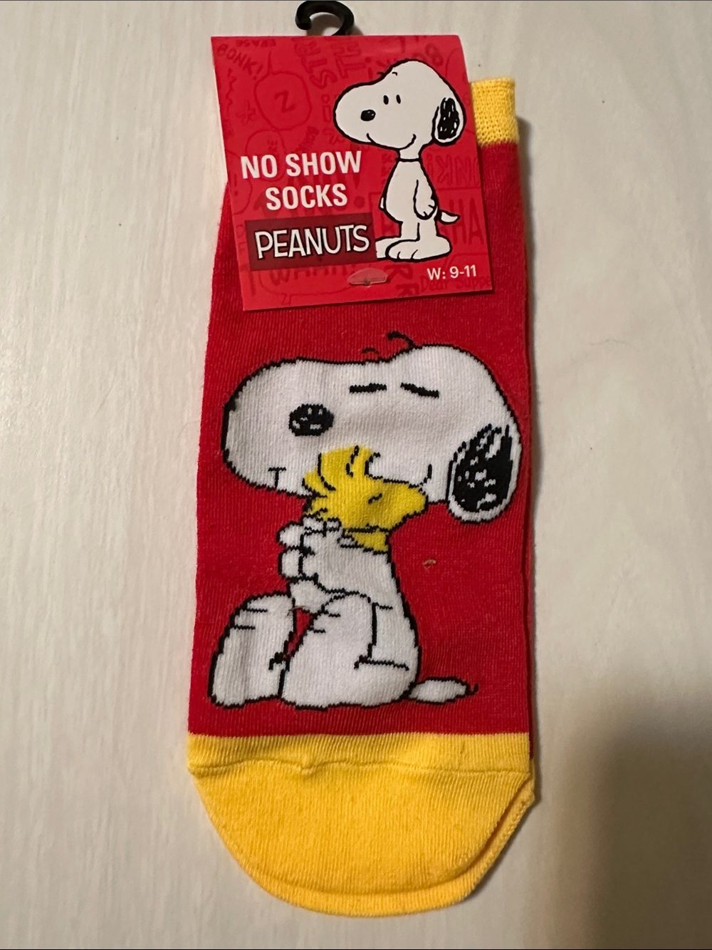 Peanuts Snoopy & Woodstock No-Show Socks - Red and Yellow
